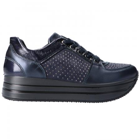 Sneakers Donna Platform con strass Blu