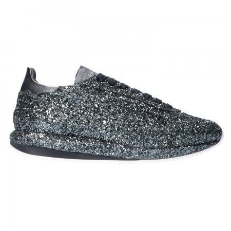 Sneakers Donna Low glitter Nere