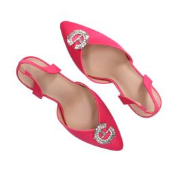 Decolletes Sandalo tacco e logo strass Rosa