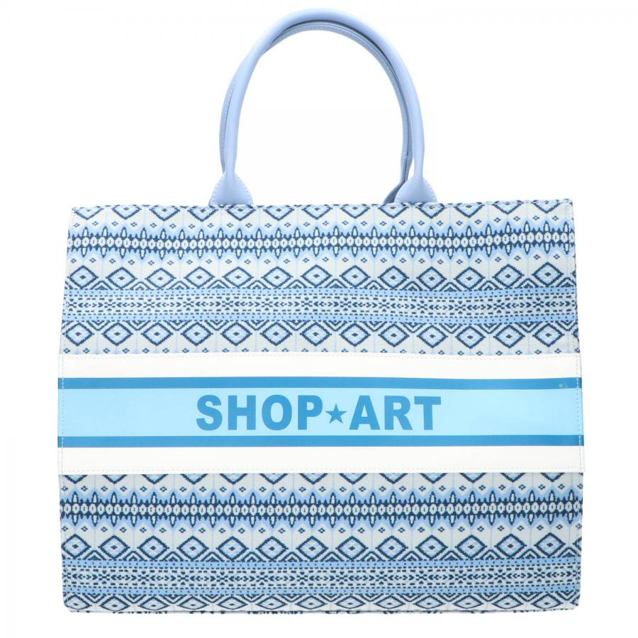 Shop Art Shopper SHOPPER BAG Fantasia Azzurro
