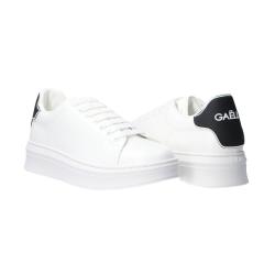 Sneakers Ecopelle rubber patch linea GACA Bianco/nero