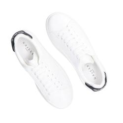 Sneakers Ecopelle rubber patch linea GACA Bianco/nero
