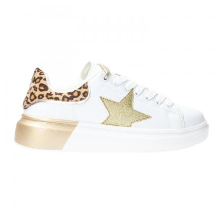 Sneakers Donna Kim glitter animalier Oro