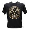 Versace T-shirt T-shirt 73GAHT05 T-SHIRT LOGO METALLIZZATO Nero Oro - Foto 1