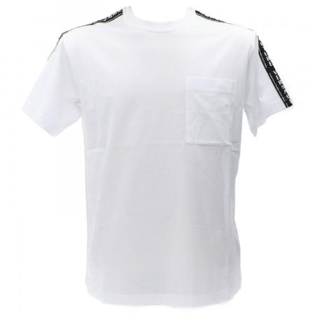 T Shirt Uomo 74GAHY03 LOGO TAPE Bianco