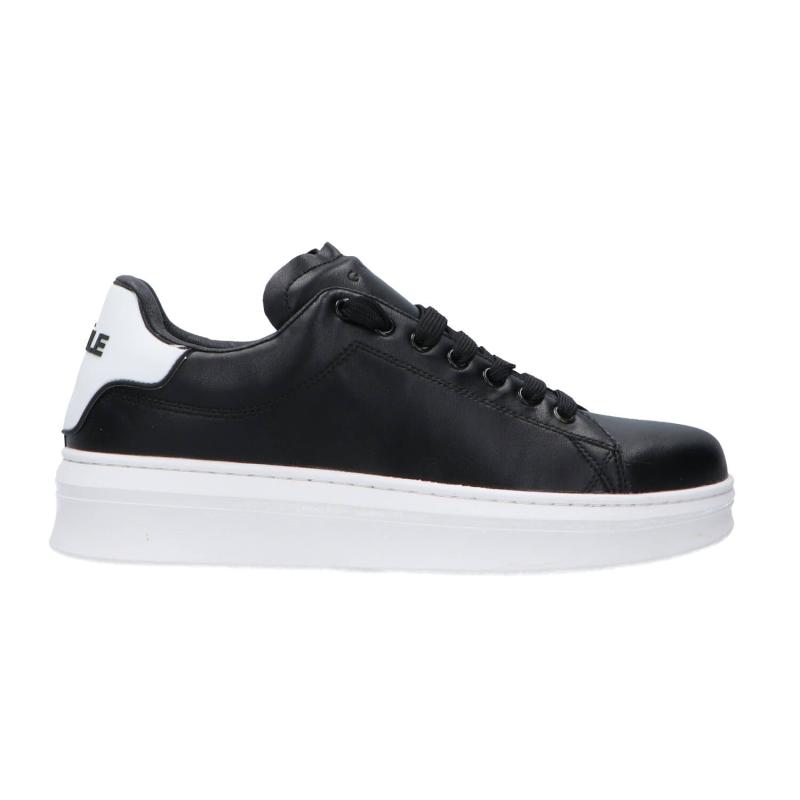 Sneakers Ecopelle rubber patch linea GACA Nere dietro bianco