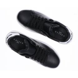 Sneakers Ecopelle rubber patch linea GACA Nere dietro bianco