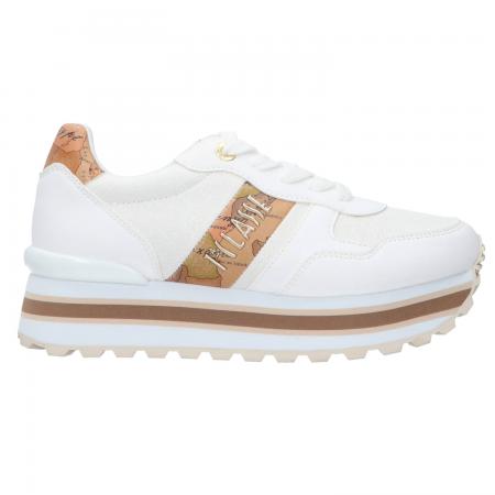 Sneakers Donna Platform glitter geo Bianco