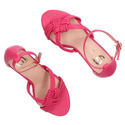 Sandali GP 443 intreccio pelle Fucsia