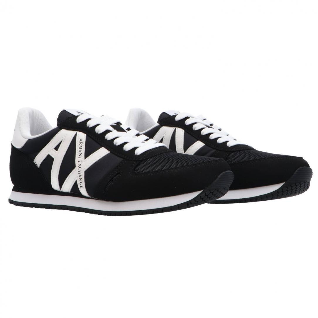 Exchange X017 eco suede, mesh e nylon Bianco Nero 2