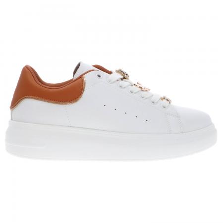 Sneakers Donna GB720 charm logo Cuoio