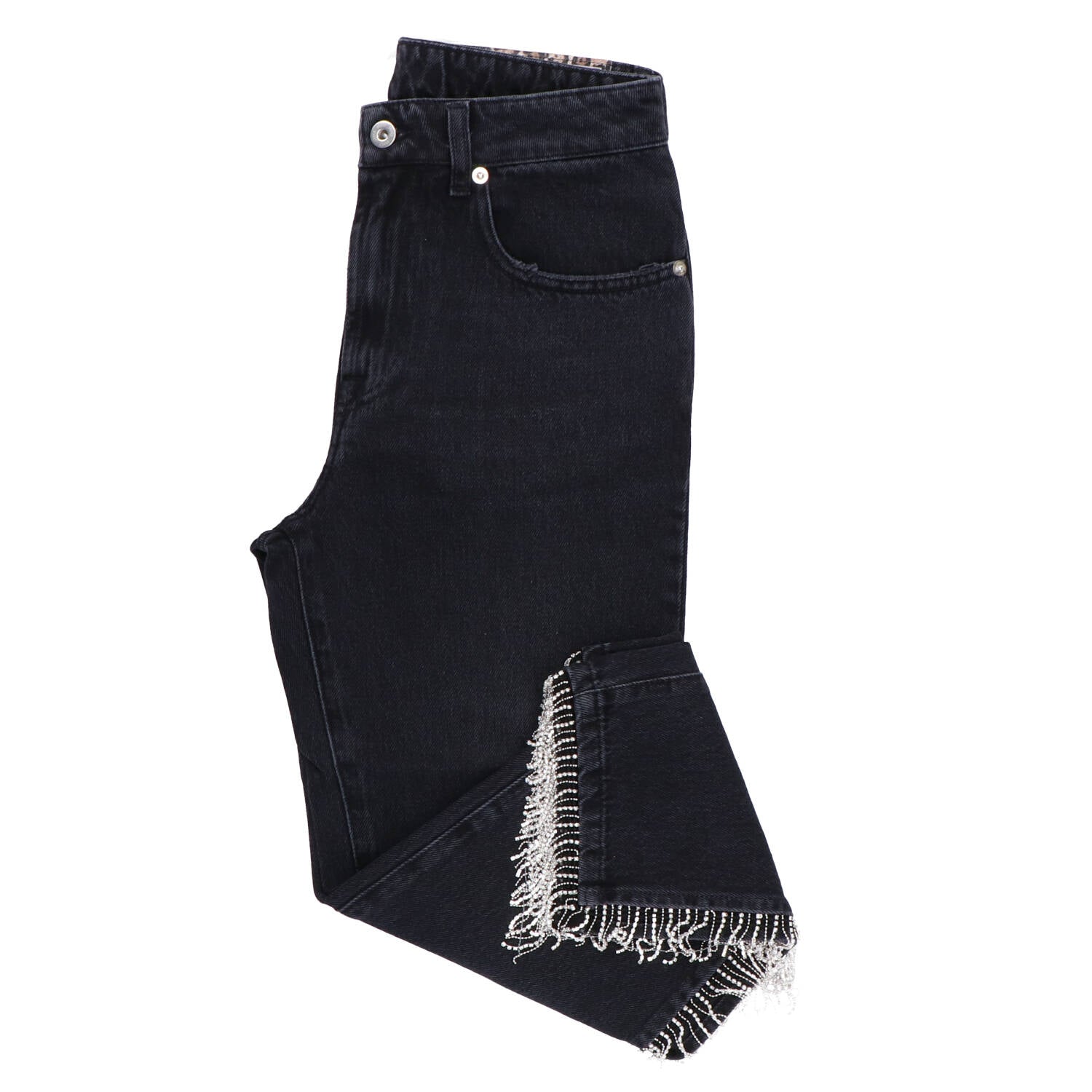 Jaycì Jeans Jeans Denim frange strass 91111 Nero