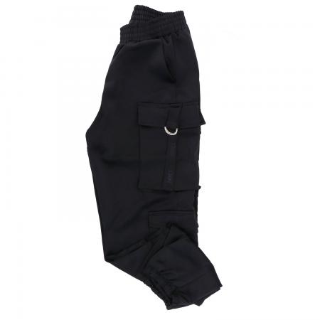 Pantaloni Donna Cargo raso 91059 Nero