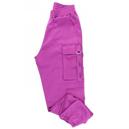 Pantaloni Donna Cargo raso 91059 Viola