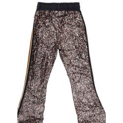 Pantaloni Paillettes e raso 91030 Nero paillettes multicolor