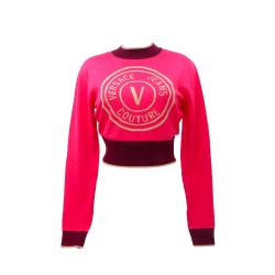 Versace Maglioni Maglioni 75HAFM21 WOOL V EMBLEM Fucsia