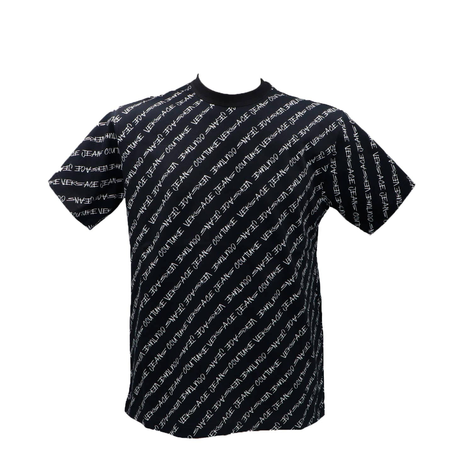 Versace T-shirt T-shirt 75GAH6R0 INTERLOCK PRINT Nero