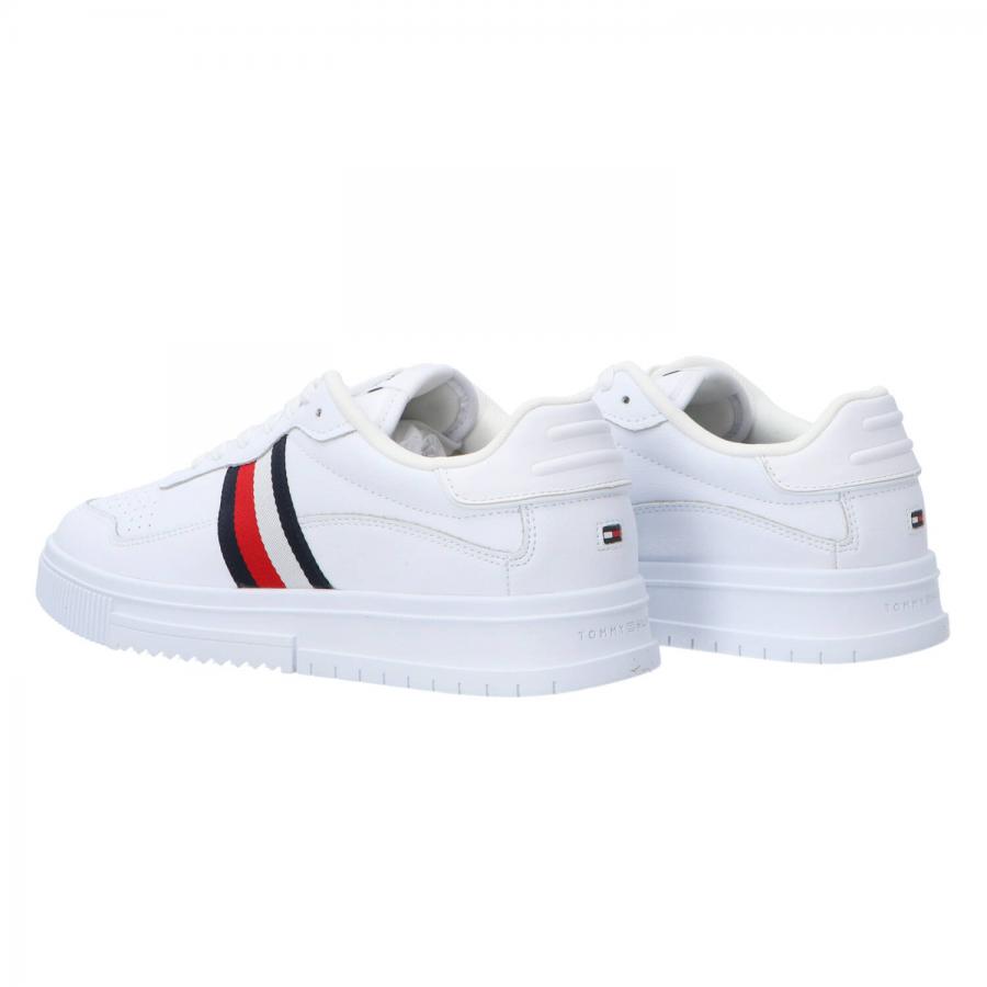 Tommy Hilfiger supercup leather stripe sneakers in white