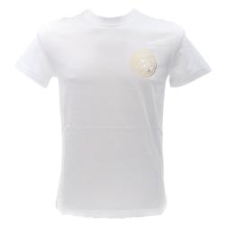 Versace T-shirt T-shirt 74GAHT06 VEBLEM RUBB SMALL Bianco Oro