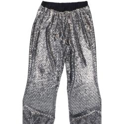 Pantaloni PANTALONE ZAMPA PAILLETTES Argento