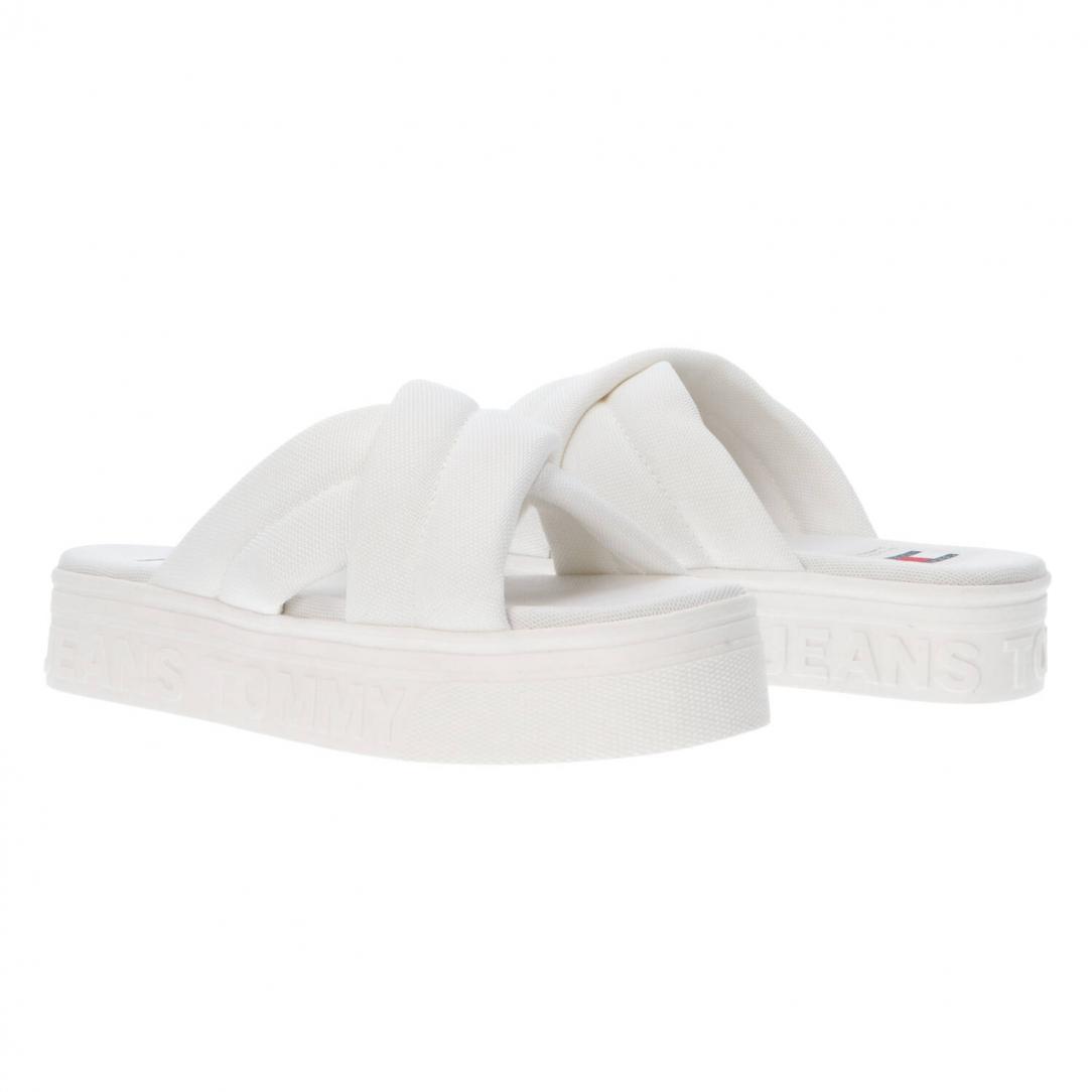 TJW LETTERING FLATFORM SANDAL Bianco 3