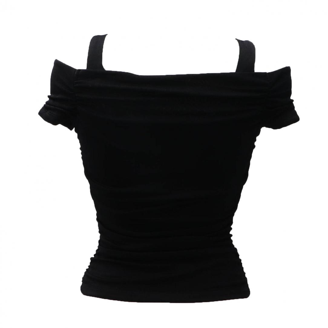 EMILY SHINY RIB TOP Nero 3