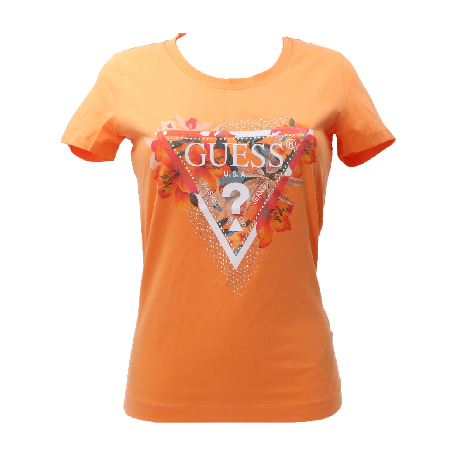 Guess T-shirt T-shirt TROPICAL TRIANGLE TEE Arancione