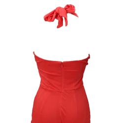 Tute EMILY SHINY RIB OVERALL Rosso Corallo