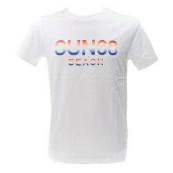 Sun 68 T-shirt T-shirt T34141 BEACH BIG LOGO S/S Bianco