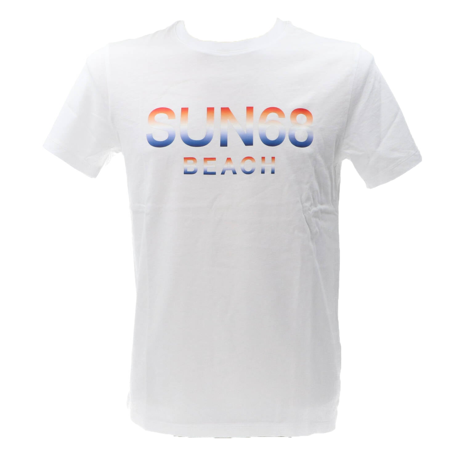 Sun 68 T-shirt T-shirt T34141 BEACH BIG LOGO S/S Bianco