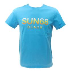 Sun 68 T-shirt T-shirt T34141 BEACH BIG LOGO S/S Azzurro