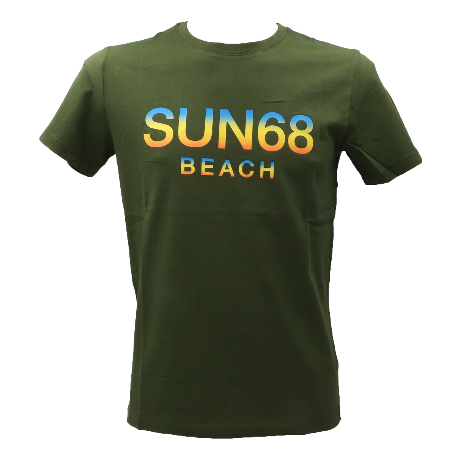 Sun 68 T-shirt T-shirt T34141 BEACH BIG LOGO S/S Verde Scuro