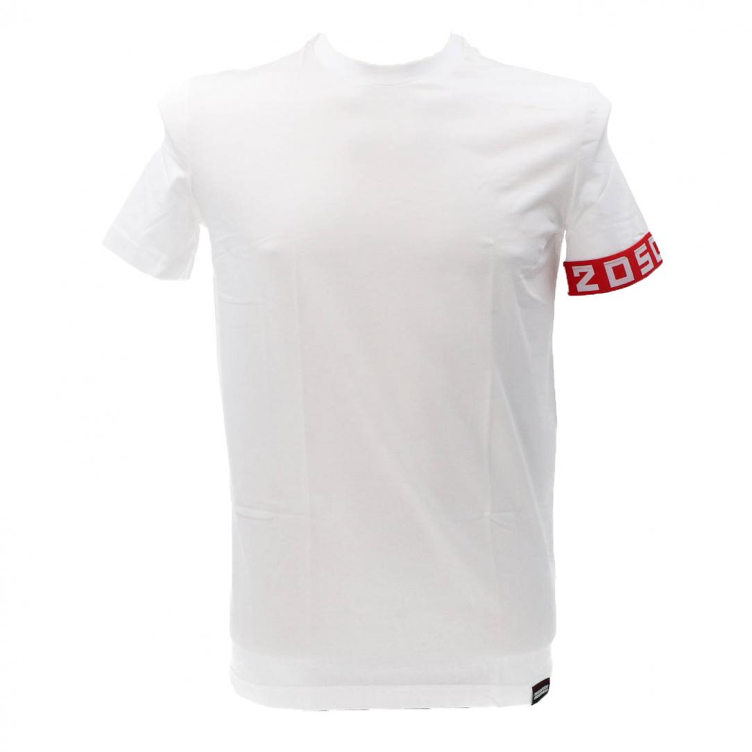 D9M3S5130 ROUND NECK T-SHIRT Bianco Rosso 1