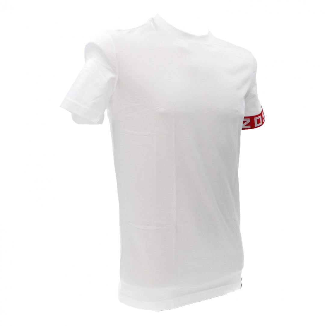 D9M3S5130 ROUND NECK T-SHIRT Bianco Rosso 2