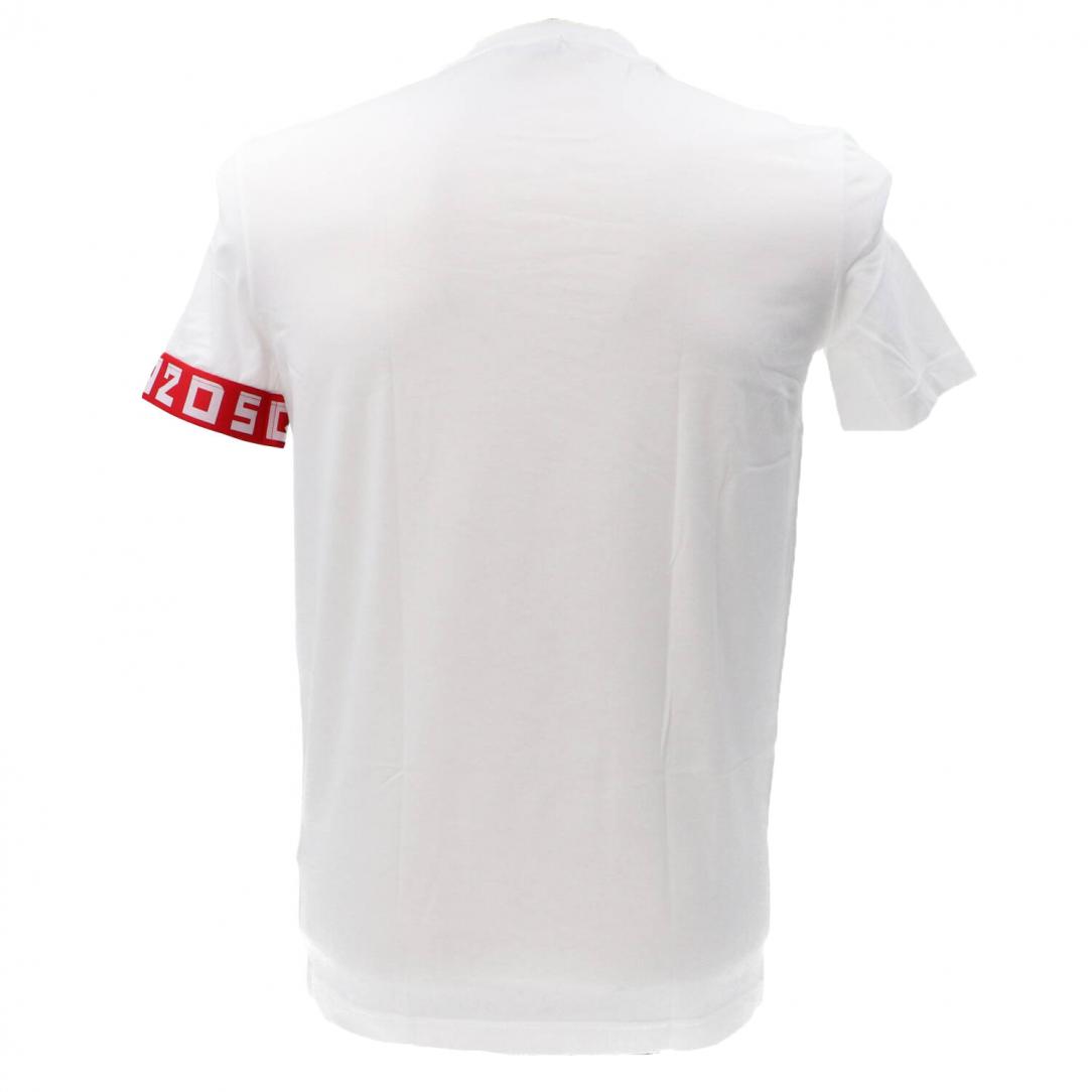 D9M3S5130 ROUND NECK T-SHIRT Bianco Rosso 3