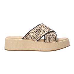 Tommy Hilfiger Sandali Sandali Mono rafia flatform FW0FW07895 Beige