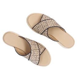 Sandali Mono rafia flatform FW0FW07895 Beige