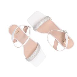 Sandali GY375 elegance strass Bianche
