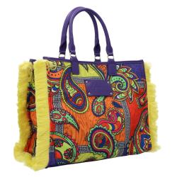 Borse a spalla Promo cartapaglia ricamo FGAW3723 Multicolore