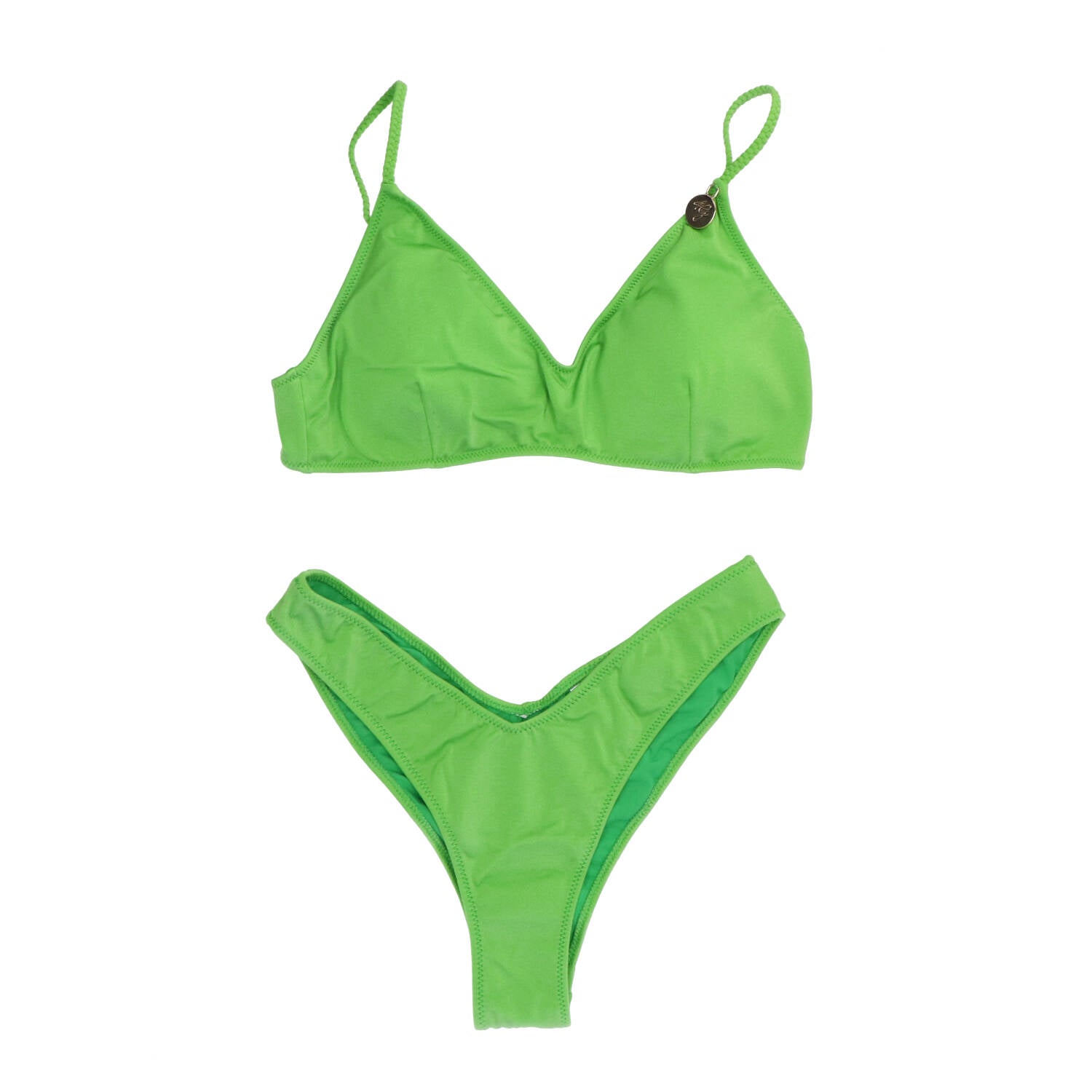 4giveness Costume Costume BIKINI TOP E SLIP SHINY 3622 Verde