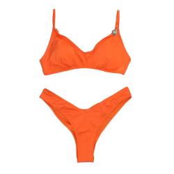 4giveness Costume Costume BIKINI TOP E SLIP SHINY 3622 Arancione