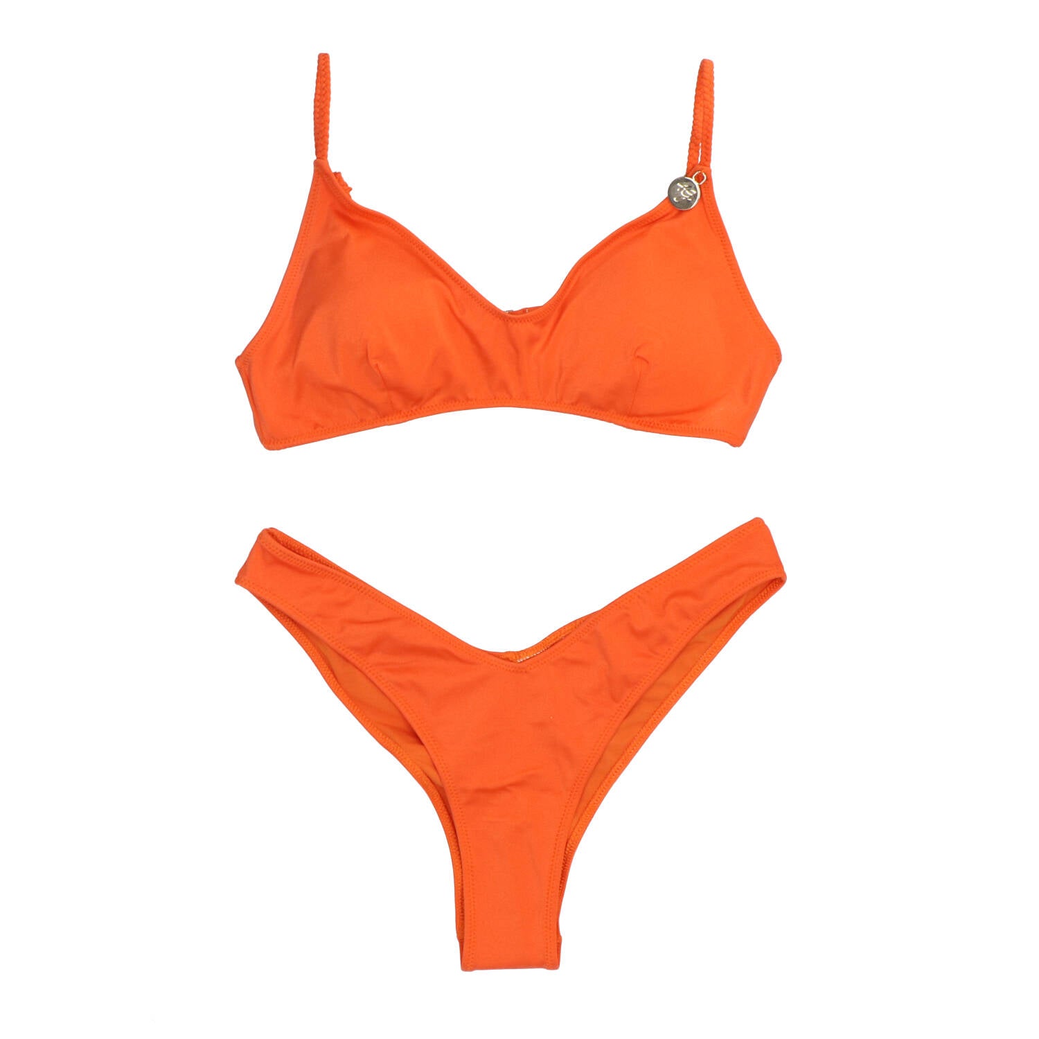 4giveness Costume Costume BIKINI TOP E SLIP SHINY 3622 Arancione