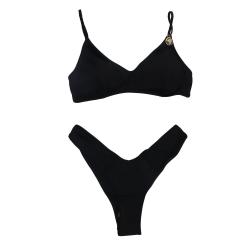 4giveness Costume Costume BIKINI TOP E SLIP SHINY 3622 Nero