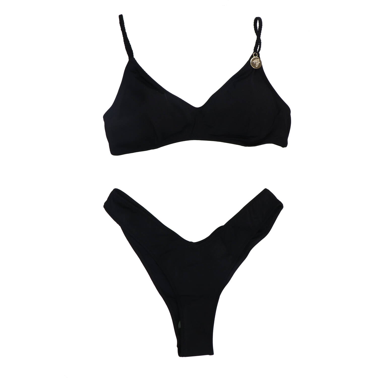 4giveness Costume Costume BIKINI TOP E SLIP SHINY 3622 Nero