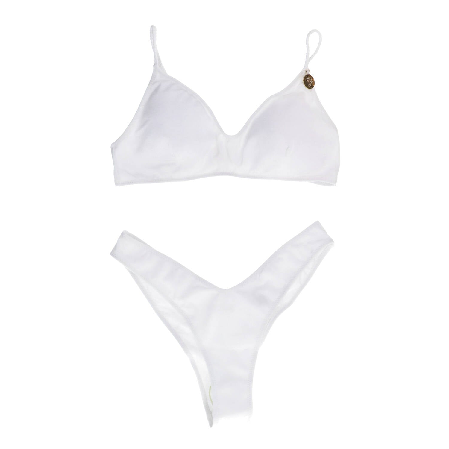 4giveness Costume Costume BIKINI TOP E SLIP SHINY 3622 Bianco