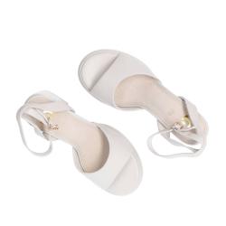 Sandali GU242 Tacco largo Off white