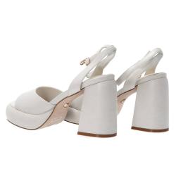 Sandali GU242 Tacco largo Off white
