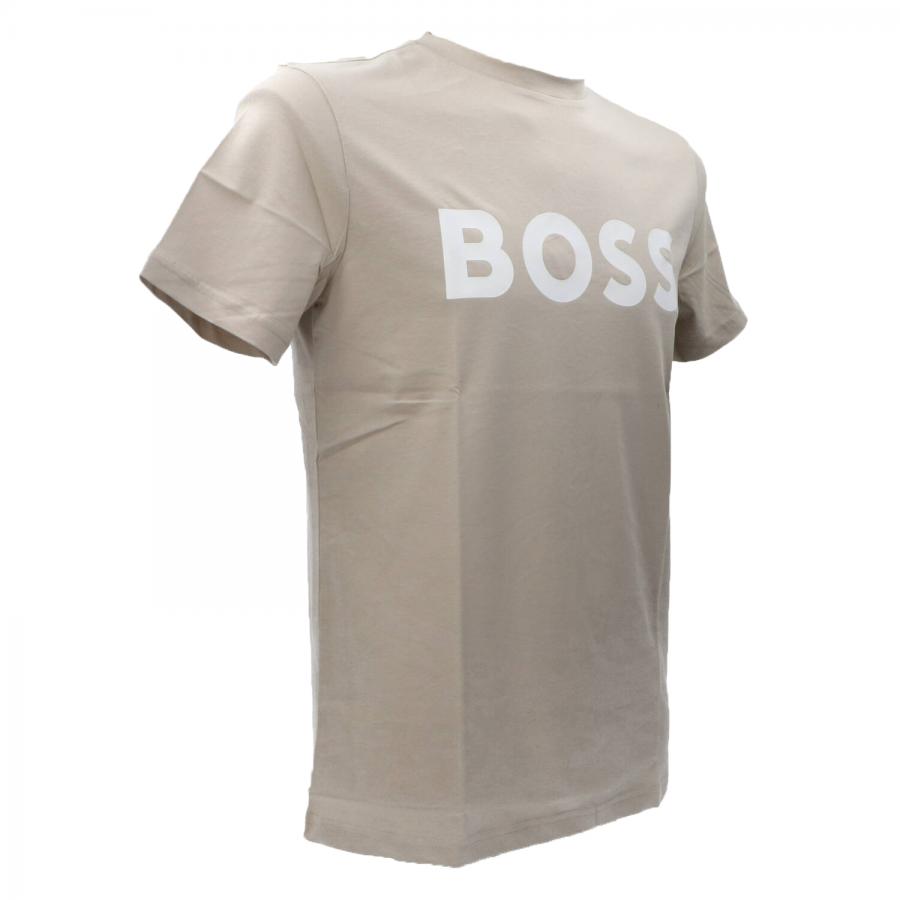 Tシャツ・カットソー HUGO BOSS 'Thinking 1' T-shirt Beige BOSS Thinking 1 T-Shirt Light Beige - Terraces Menswear
