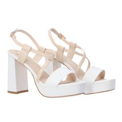 Sandali GD86 intreccio bicolore Bianco