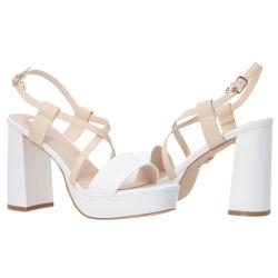 Sandali GD86 intreccio bicolore Bianco